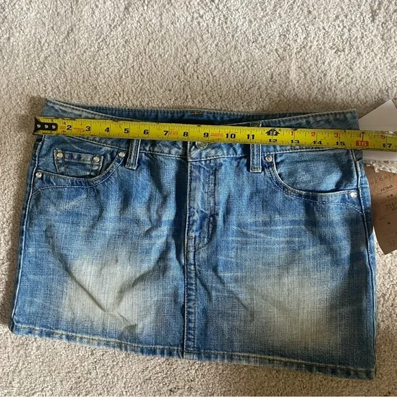 Denim Low Rise Micro Mini Skirt - Picture 9 of 9